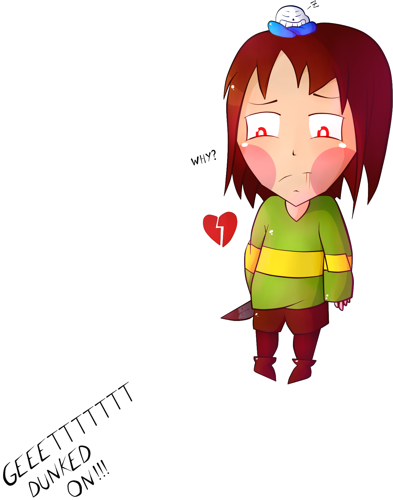 Little Sans And Chara - Undertale (2267x2884), Png Download