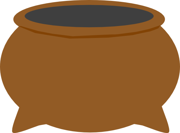 Brown Pot Dark Grey Inside Svg Clip Arts 600 X 445 (600x445), Png Download