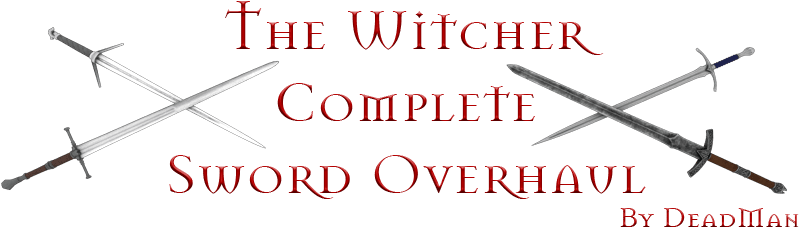 The Witcher Complete Sword Overhaul Mod - The Witcher (800x238), Png Download