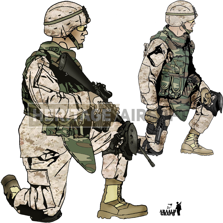 Marines In The Gulf - Uniforme Americain Guerre Du Golf (986x986), Png Download