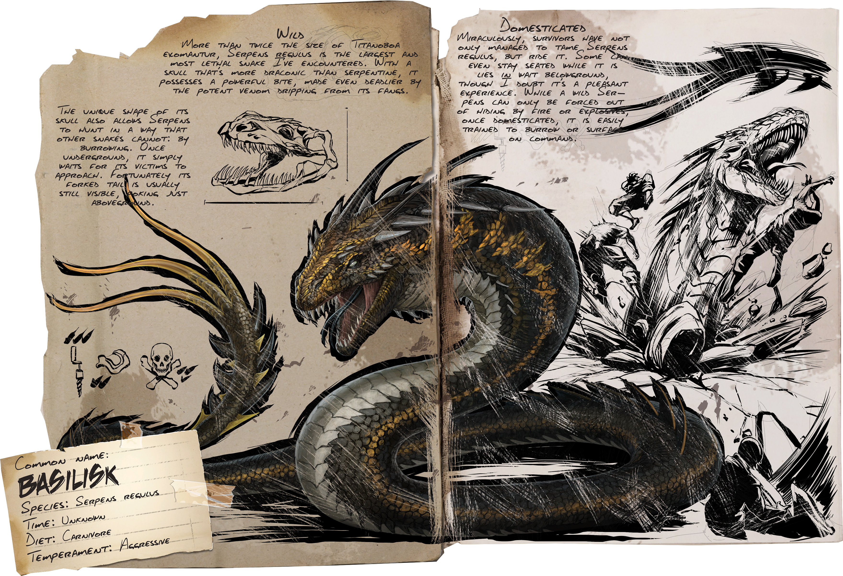 Dino Dossier - Basilisk - Ark Survival Evolved Basilisk (4000x2660), Png Download