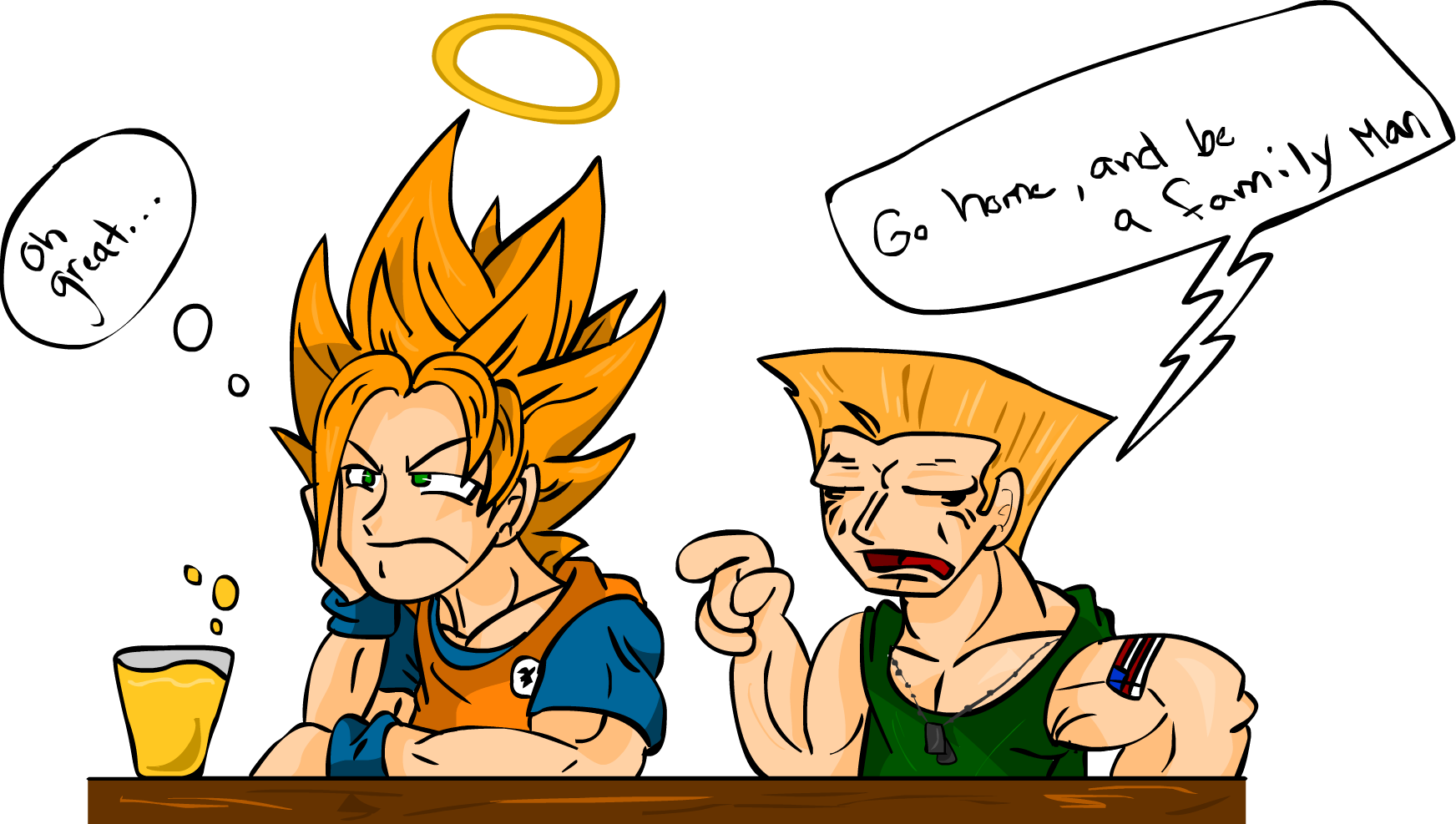 Goku Cartoon Human Behavior Clip Art Male Fiction Fictional - Guile Not A Family Man (1744x987), Png Download