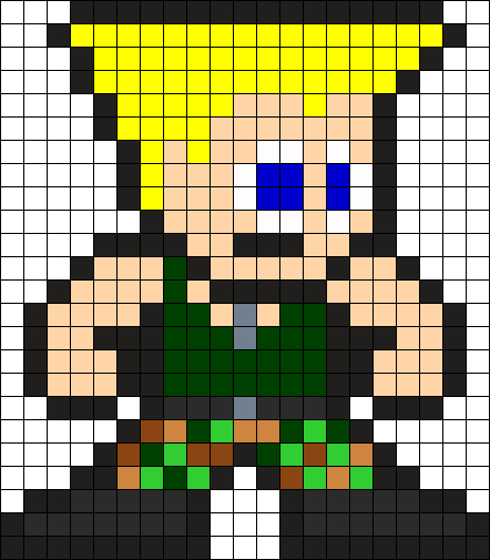 Guile Perler Bead Pattern / Bead Sprite - Mortal Kombat Perler Bead Patterns (442x505), Png Download