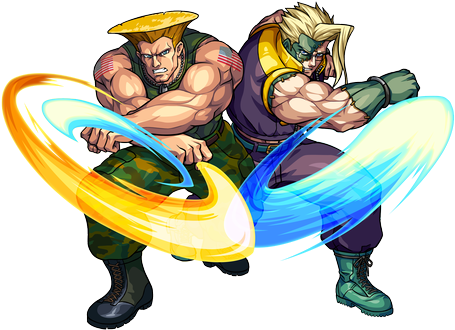 Guile Y Charlie Realizando Su Técnica Más Reconocida, - Guile And Nash Art (460x410), Png Download