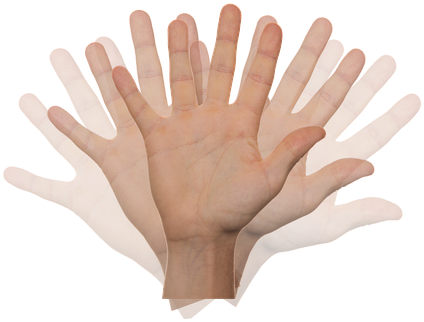 Hand, Wave, Motion, Movement, Fingers - Hand Wave (440x340), Png Download