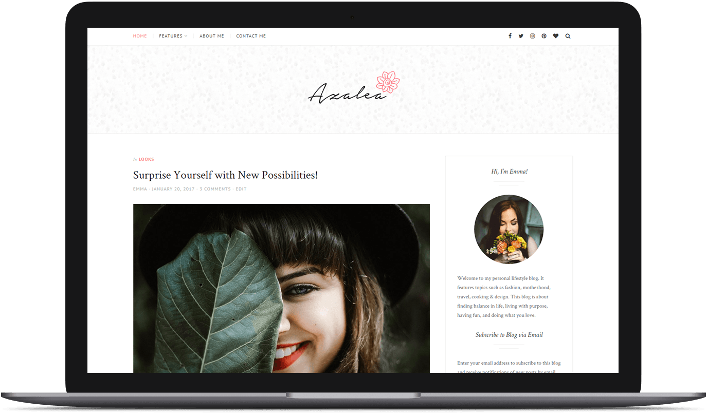 Desktop Preview - Free Lifestyle Blog Themes Wordpress (1375x806), Png Download