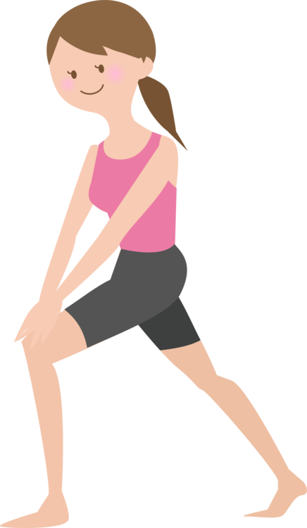 Stretching Human Leg Thigh Muscle Leg Cramps - Stretching Girl Clipart (436x750), Png Download