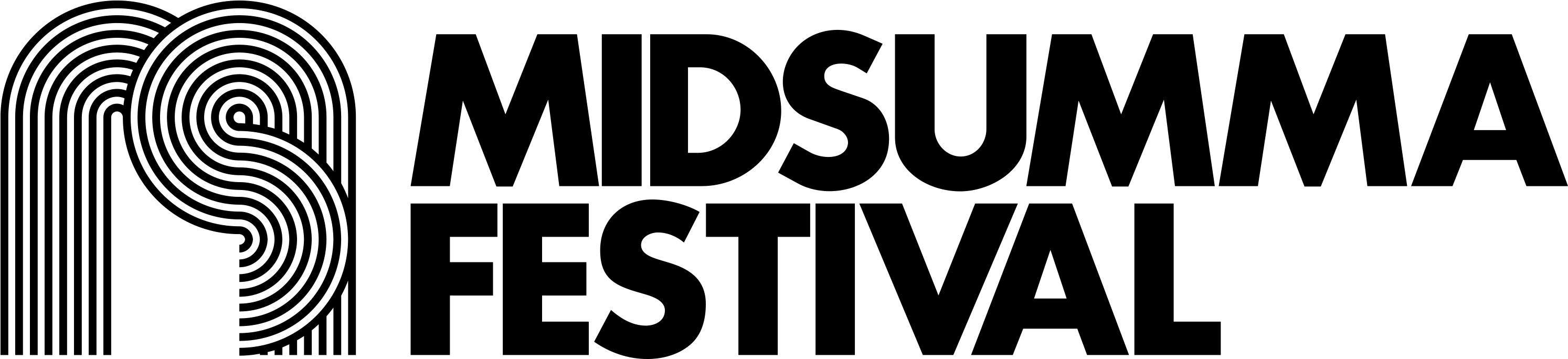 Midsumma Festival Logo Black - Midsumma Festival Logo (3000x683), Png Download