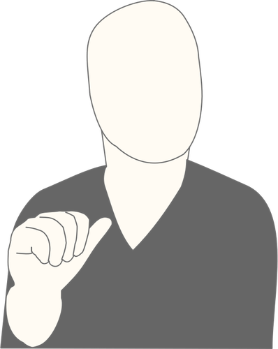 Faceless - Person Pointing At Himself Clipart (398x500), Png Download