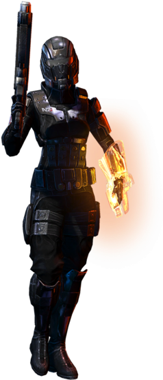 Take A Look At Mass Effect 3's Next Dlc - Mass Effect Human Soldier (300x600), Png Download