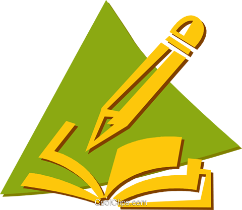 Book And Pencil Royalty Free Vector Clip Art Illustration - Livro Com Lapis Png (480x417), Png Download