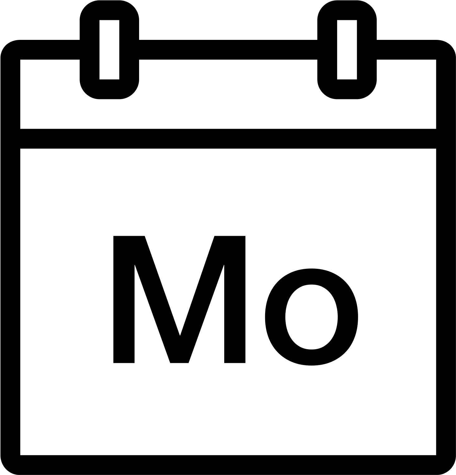 A Square With The Capital Letter M Lower Case O Inside - Calendar Icon Png (1600x1600), Png Download
