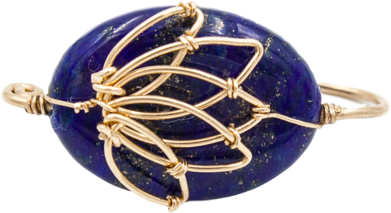 Gold Semi-precious Lotus Earrings - Earring (2365x1773), Png Download