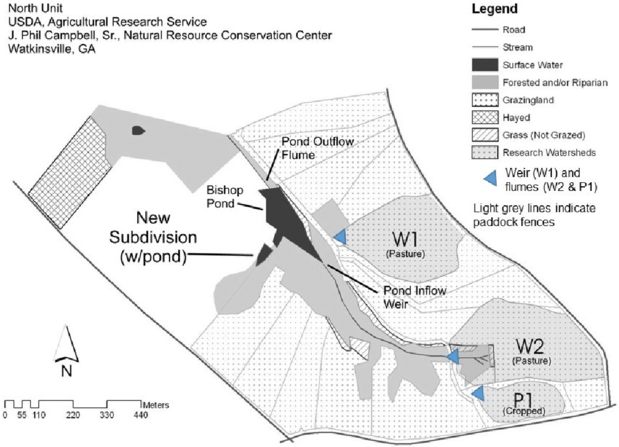 Location Of Pasture Watershed W1 Within The North Unit - Atlas (850x446), Png Download