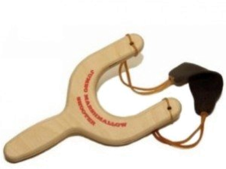 Jumbo Marshmallow Slingshot - Magnum Wooden Slingshot And Spinner Target, Shooting (728x728), Png Download