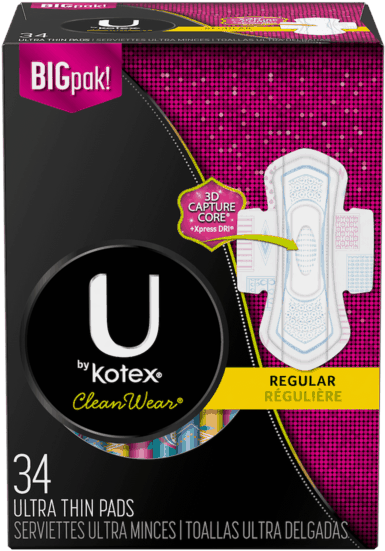 Offer Available At Walgreens - U By Kotex Cleanwear Ultra Thin Pads (600x600), Png Download