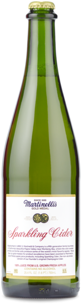Martinelli's Sparkling Apple Cider - Apple Cider Drink Bottle (200x600), Png Download