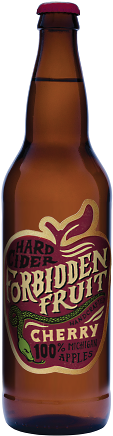 Forbbiden Fruit Cherry Cider 22oz - Beer Bottle (500x885), Png Download