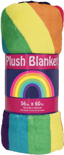 Picture Of Rainbow Plush Blanket - Iscream 'groovy Patches' Silky Soft Plush 56" X 60" (550x550), Png Download