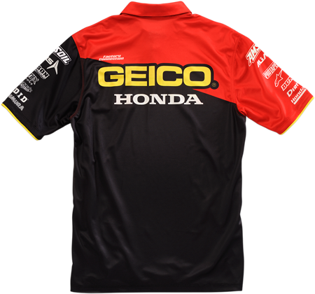 100% Shirt Geico/100% Bk Md 33900 001 11 Part Number - 100% Team Pit Shirt Geico Honda (450x420), Png Download