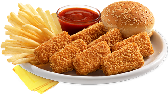 Chicken Fillet Nuggets Meal - Albaik Saudi (555x325), Png Download