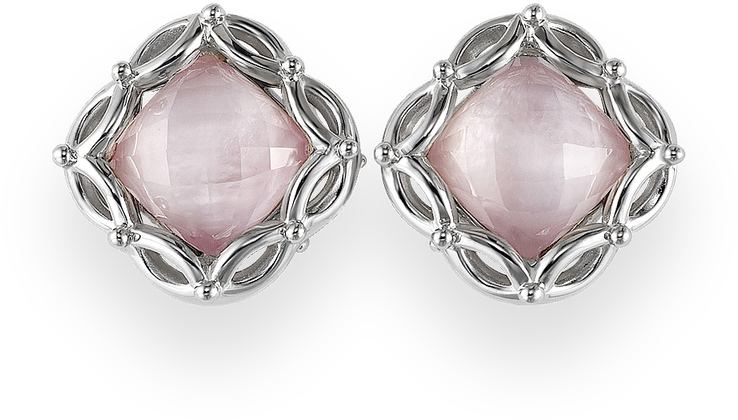 Designs By Hera Lido Cushion Stud Earring - Silver Earrings (800x800), Png Download