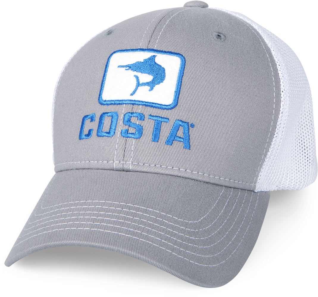 Marlin Fitted Stretch Trucker - Costa Marlin Stretch Fitted Grey White Trucker Hat (2000x1000), Png Download
