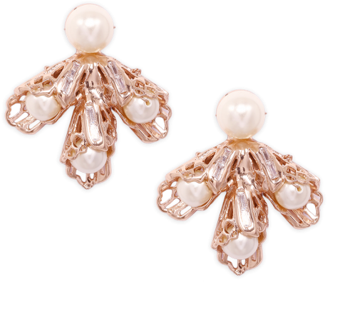 Pearl Bud Studs - Shell Earrings H&m (554x706), Png Download