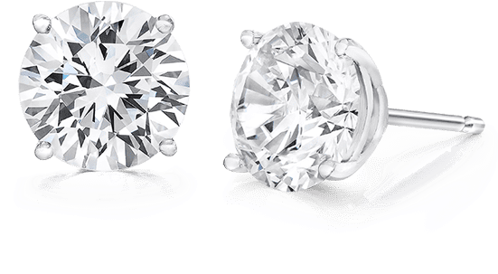 0 Ctw, 14k Stud Earrings - Diamond (650x650), Png Download