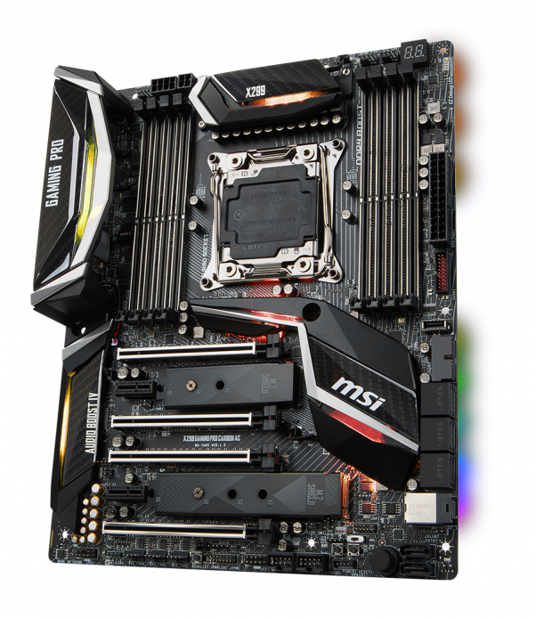 Msi X299 Gaming Pro Carbon Ac - Msi X299 Gaming For Carbon (602x695), Png Download