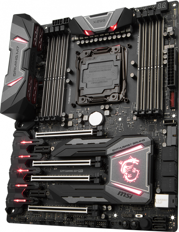 Msi X299 Gaming M7 Ack - Msi X299 Gaming M7 Ack Motherboard (602x779), Png Download