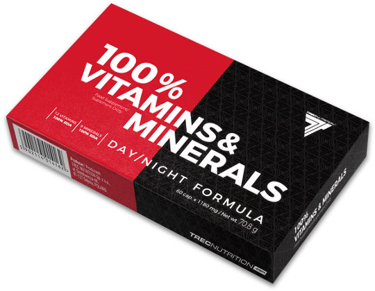 100% Vitamins & Minerals - Trec 100% Vitamins & Minerals (600x600), Png Download