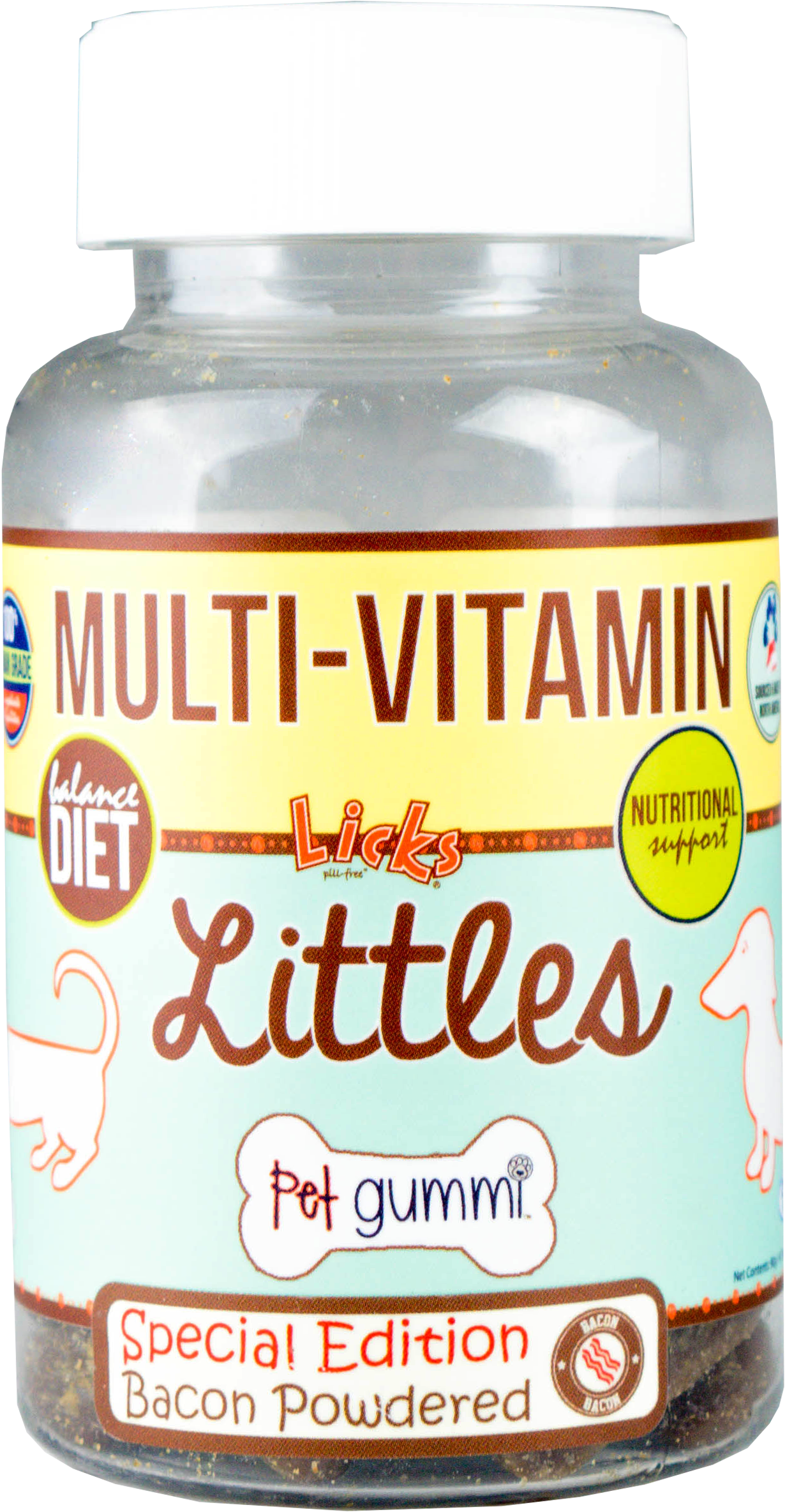 Littles™ Multi-vitamin Gummis - Licks Littles Skin And Allergy Pet Gummi Supplements (2459x2460), Png Download
