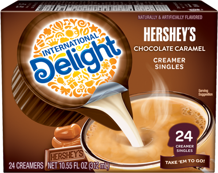 Hershey's Chocolate Caramel Coffee Creamer Singles - International Delight Sugar Free French Vanilla Mini (800x860), Png Download