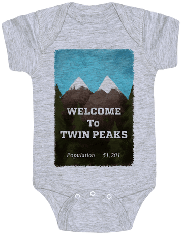 Vintage Twin Peaks Travel Sign Baby Onesy - Feminist Baby Clothes (484x484), Png Download
