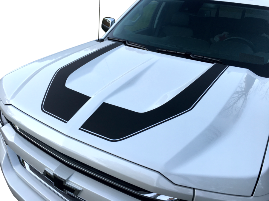Download 2018 Silverado Hood Stripes Clipart 2018 Chevrolet - 2017 Chevy Silverado Decals (900x675), Png Download