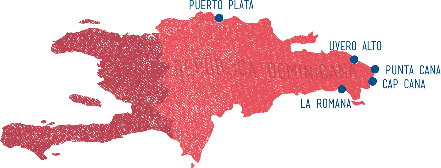 Dominican Republic Map - Map Of Dominican Republic Pink (1440x549), Png Download