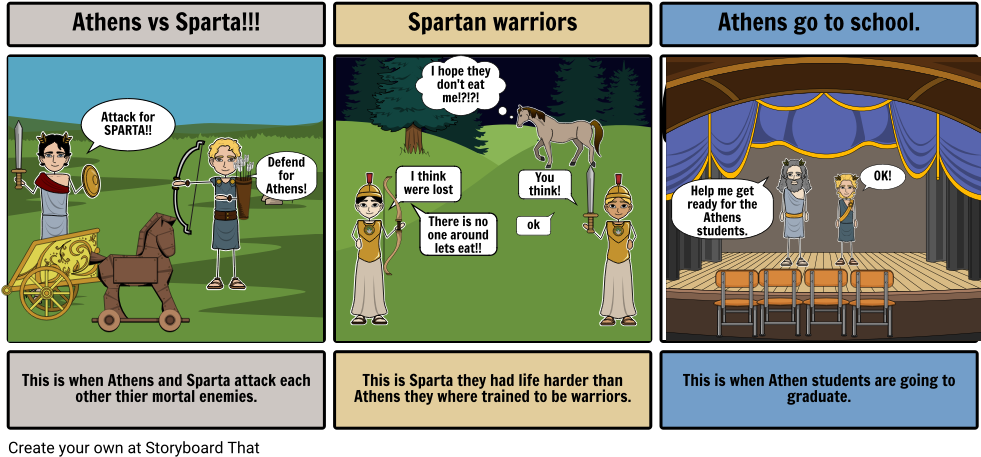 Athens Vs Sparta - Sparta Storyboard (989x472), Png Download
