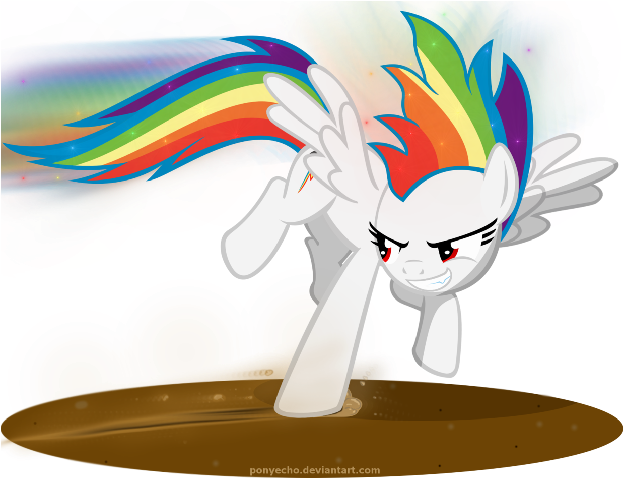 Ponyecho, Flying, Motion Blur, Rainbow Dash, Safe, - Cartoon (1280x960), Png Download