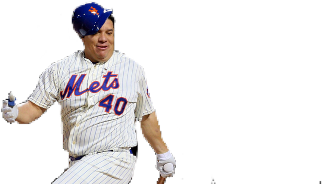 Slide Up To See Bartolo Colon Fly Pic - Logos And Uniforms Of The New York Mets (675x1200), Png Download