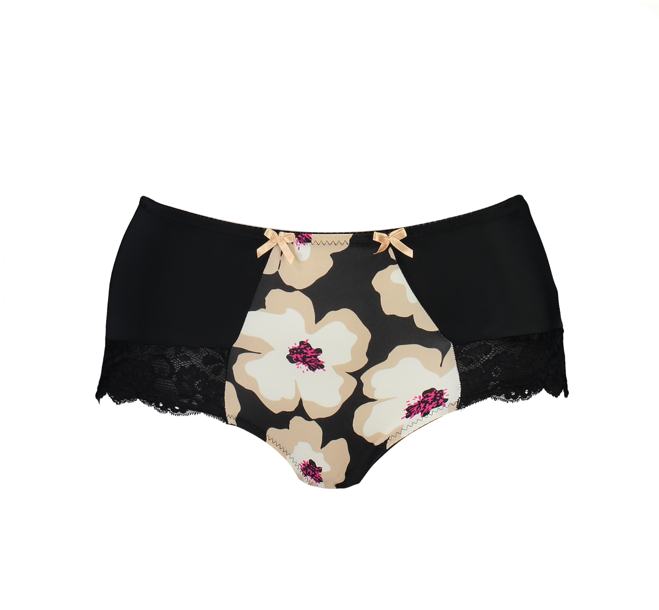 Midi Short Rose Collection Print Black Print - Panties (1300x1203), Png Download
