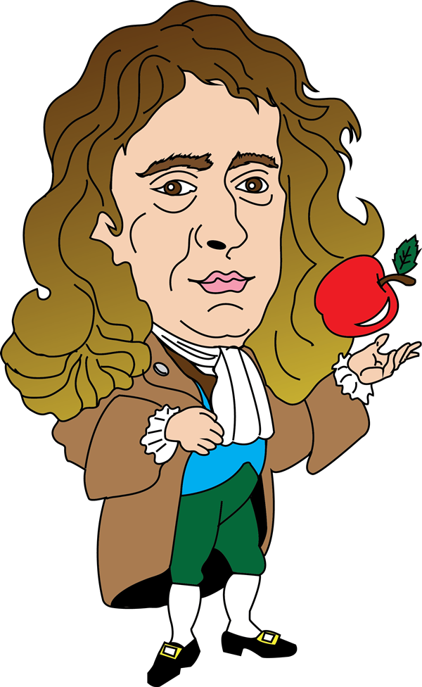 Isaac Newton Clipart - Isaac Newton Cartoon Png (600x976), Png Download