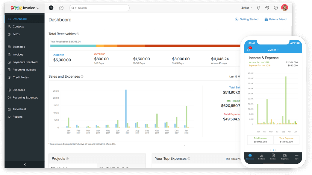 Invoice Software For Small Business - Software (1102x655), Png Download