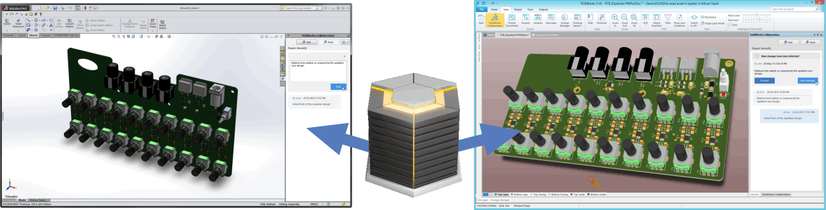 Design Changes Are Passed Between Solidworks And Solidworks - Solidworks Pcb Server (1174x299), Png Download