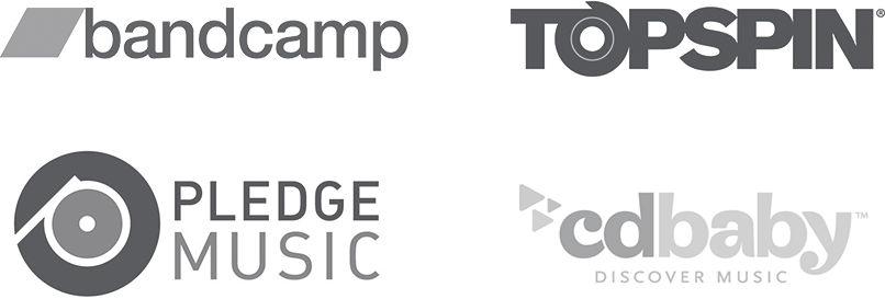 Connect External Stores Like Topspin, Itunes, Cdbaby - Monochrome (806x273), Png Download