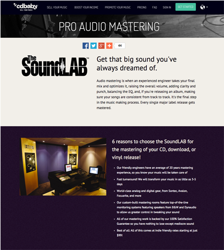 A Few Of The Additional Services Offered By Cdbaby - Service (800x507), Png Download