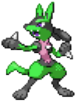 Radioactive Lucario - Lucario Pixel Art Minecraft (420x420), Png Download