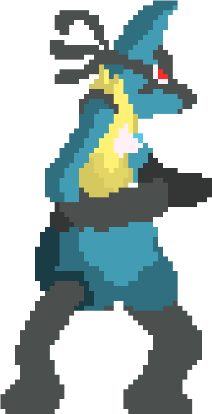 Mega Lucario Idle - Illustration (440x840), Png Download
