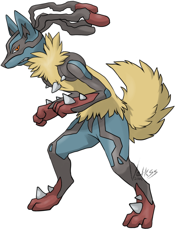 Mega Lucario By Velkss - Cartoon (600x772), Png Download