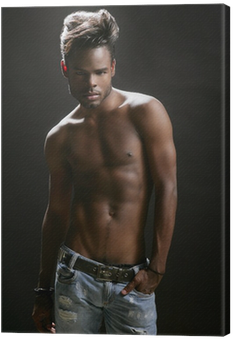 African American Nude Torso Black Sexy Man Canvas Print - Visible Lives: Three Stories In Tribute To E. Lynn (400x400), Png Download